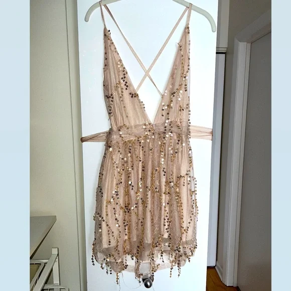 slim fit dress slacks Strapless Short Champagne Glitter Hoco Dress Y863 Champagne / 00 main image 1